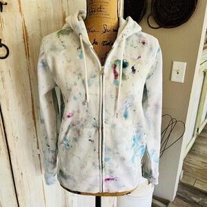 Polo Ralph Lauren multicolor paint splatter full zip hoodie